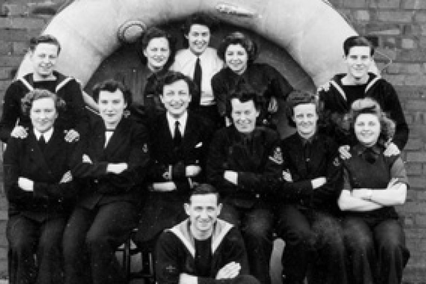 Members of the Fleet Air Arm Station HMS Urley, at Ronaldsway, during the War.