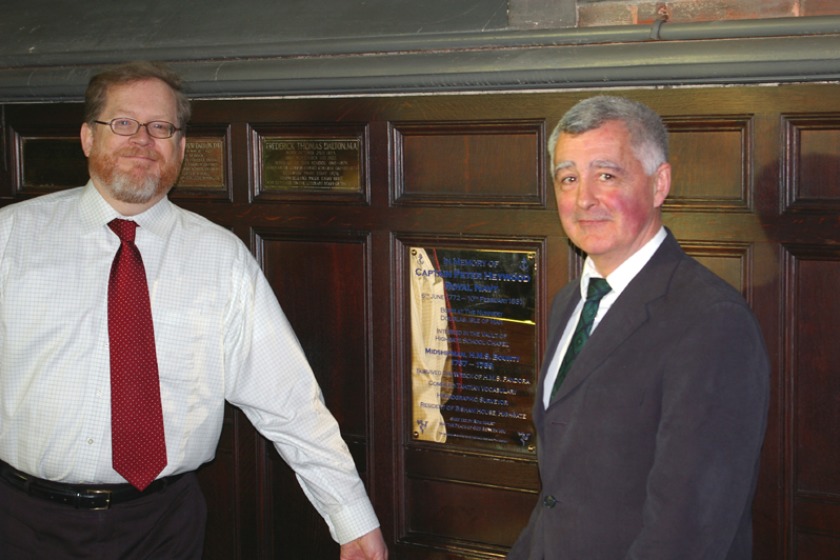 Don Maxton with Charles Guard at the unveiling of the memorial plaque.