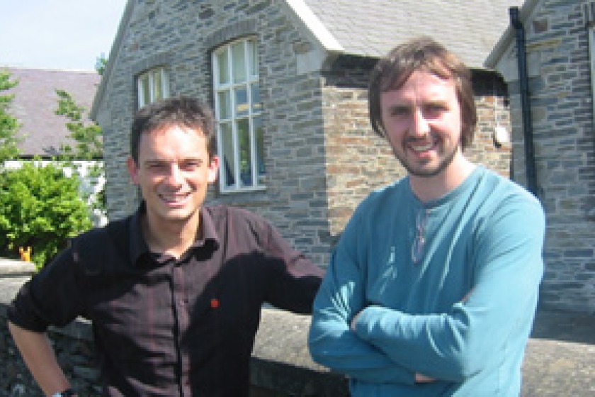 Adrian Cain with Chris de Plano from Faisean nan Gaidheal in the Isle of Skye