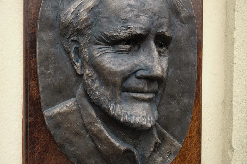 Bas-relief of Dr Brian Stowell by Jane Robbins