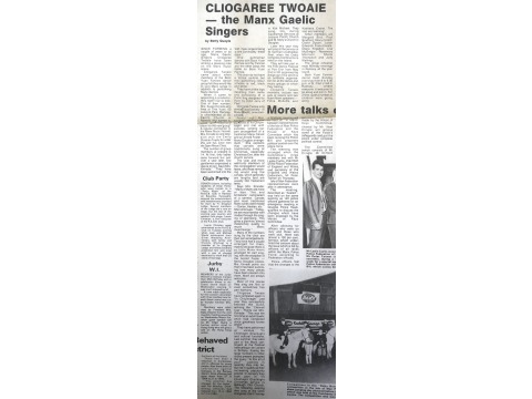 Isle of Man Times article, Tuesday 25 February 1986
