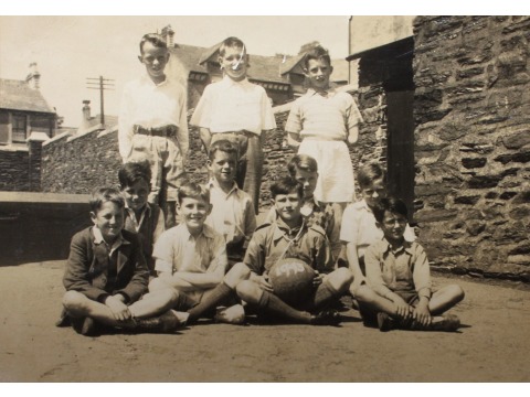With footballing friends in 1943