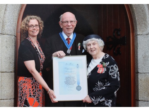Deemster Corrin receiving the Tynwald Honour