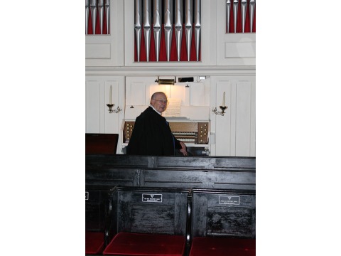 Derek Crellin at the organ in St. John's Church