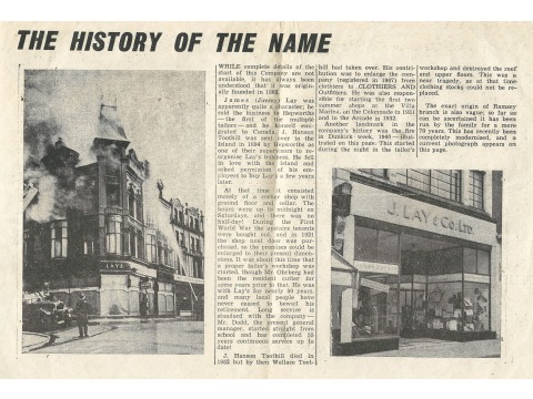 Newspaper article about the history of Lay's Outfitters
