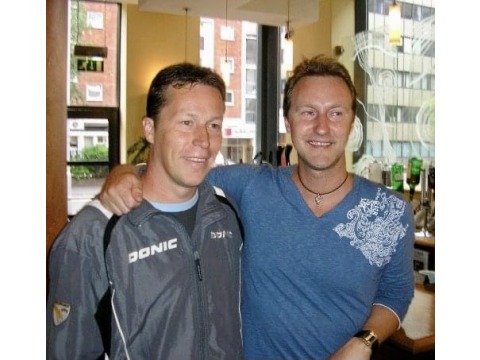 Gary Proctor with Jan-Ove Waldner