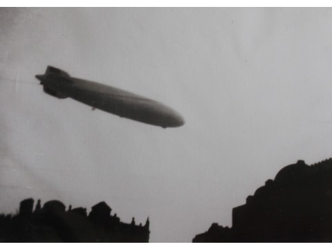 The Zeppelin 'Hindenburg' passing over Ramsey in 1936
