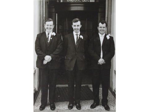 Mr Eric Kelly on his wedding day, 3rd June 1965, is pictured with his brothers. From left to right: Murray, Mr Eric Kelly and Paul