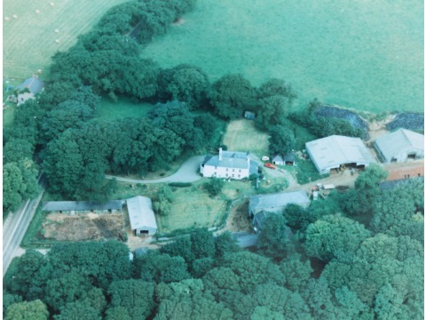 An aerial view of Bishopscourt Farm where Mrs Audrey Crowe lived and out buildings taken in 2008.